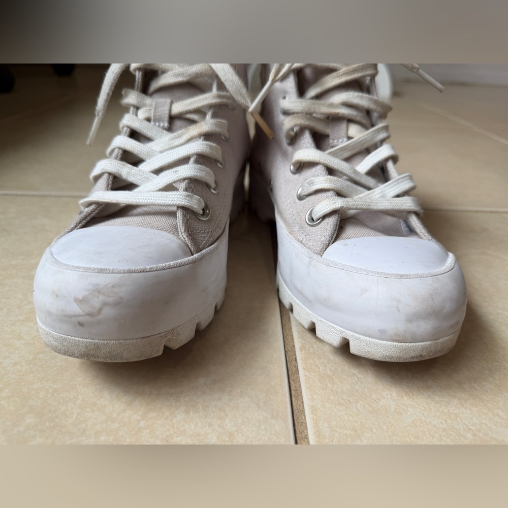Converse Chuck Taylor All Star Move Tan Canvas Platform HT Sneakers Size W-6 - Picture 2 of 14